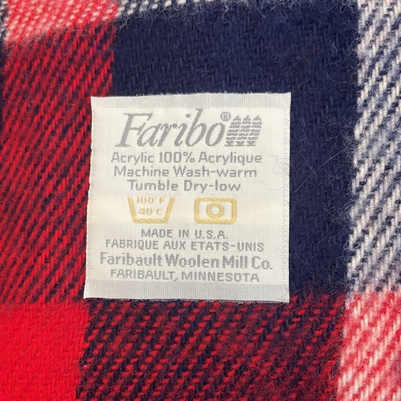 FARIBO Blanket -Faribault Woolen Mill Co Made in USA (40” x 52”) - Picture 2 of 4